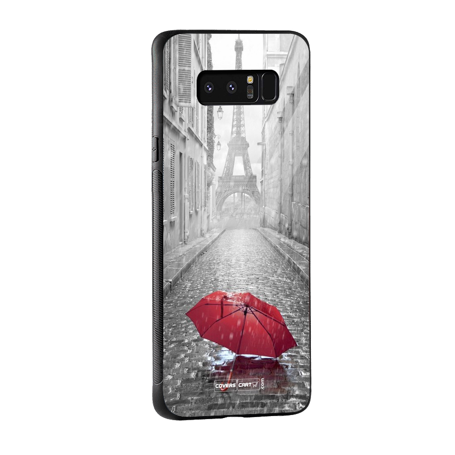 Umbrella Paris Glass Back Case for Galaxy Note 8