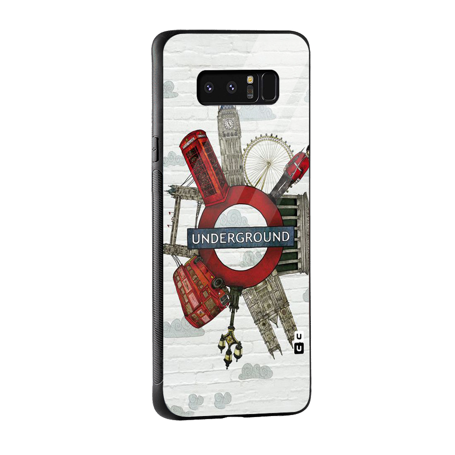 Underground Design Glass Back Case for Galaxy Note 8