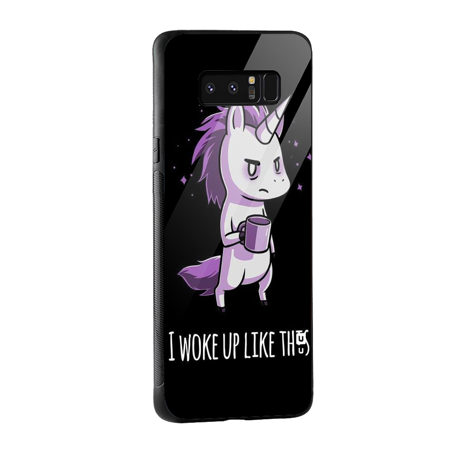 Unicorn Morning Glass Back Case for Galaxy Note 8