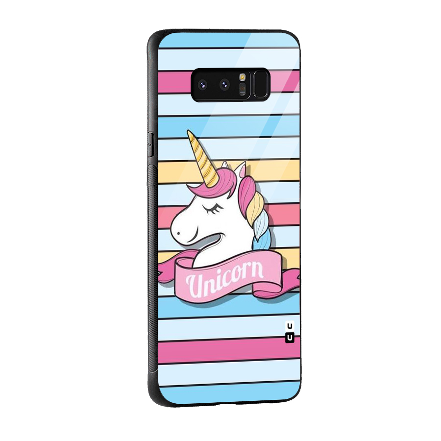 Unicorn Stripes Glass Back Case for Galaxy Note 8