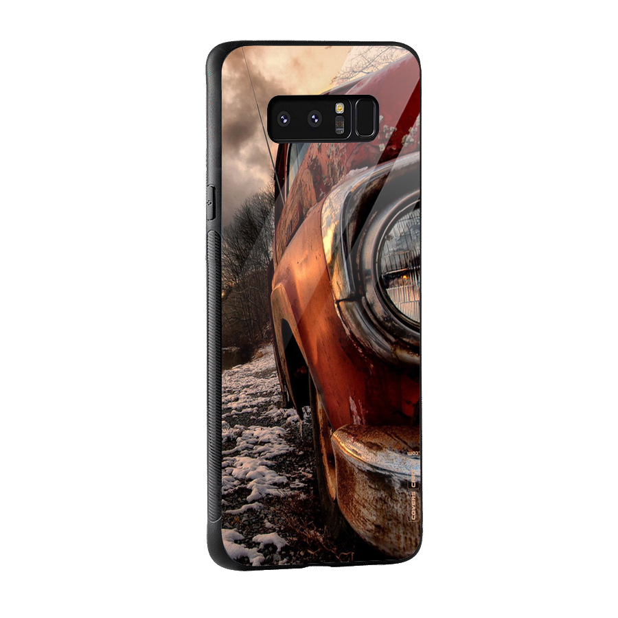 Vintage Car Headlight Glass Back Case for Galaxy Note 8