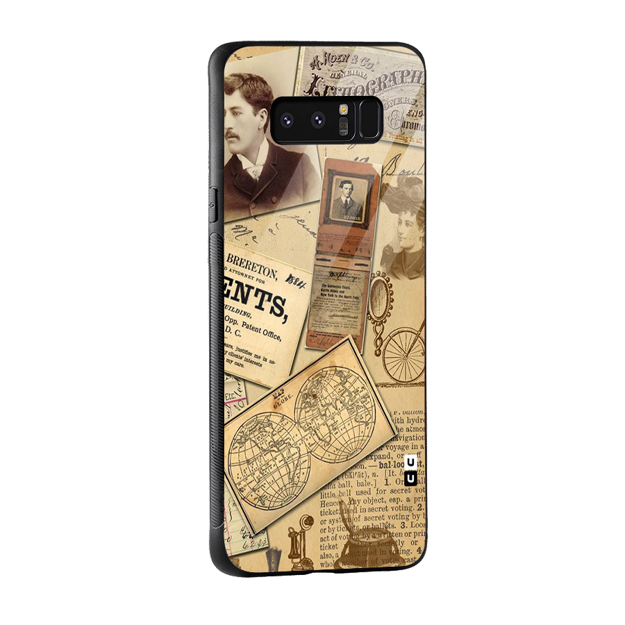 Vintage Memories Glass Back Case for Galaxy Note 8