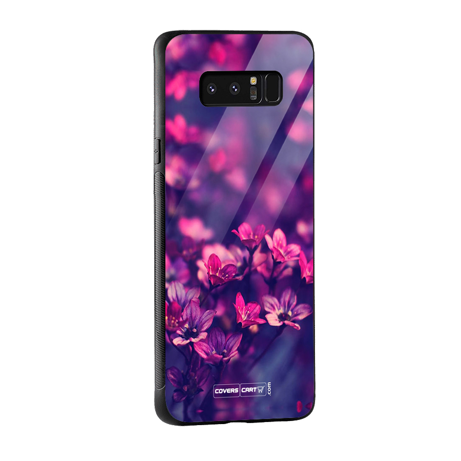Violet Floral Glass Back Case for Galaxy Note 8