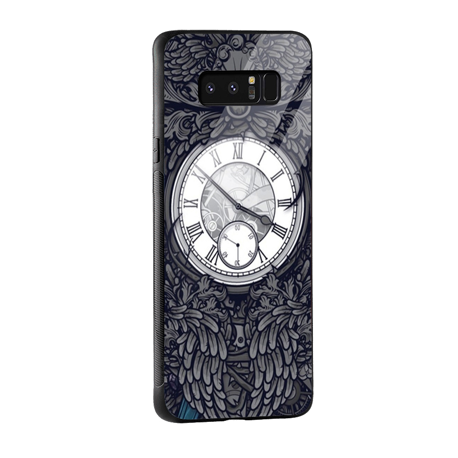 Wall Clock Glass Back Case for Galaxy Note 8