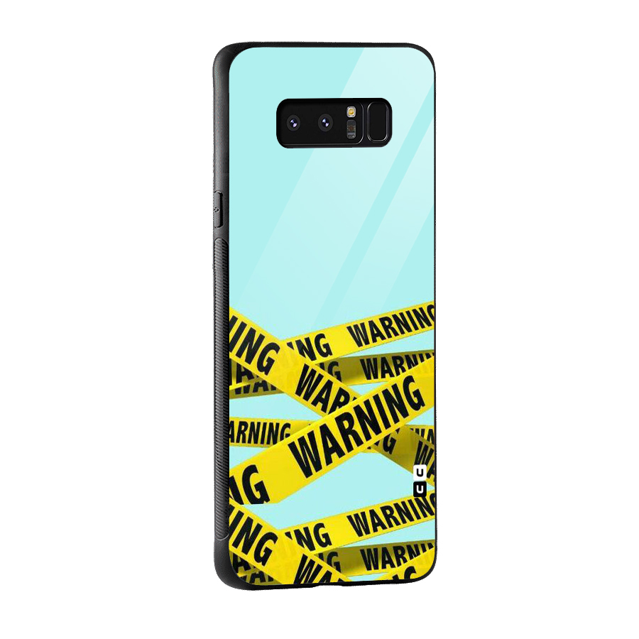 Warning Design Glass Back Case for Galaxy Note 8