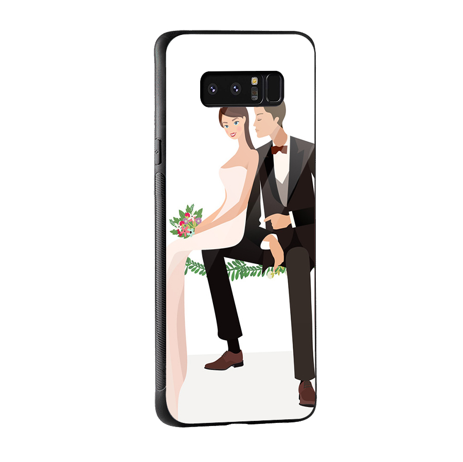 Wedding Couple Glass Back Case for Galaxy Note 8