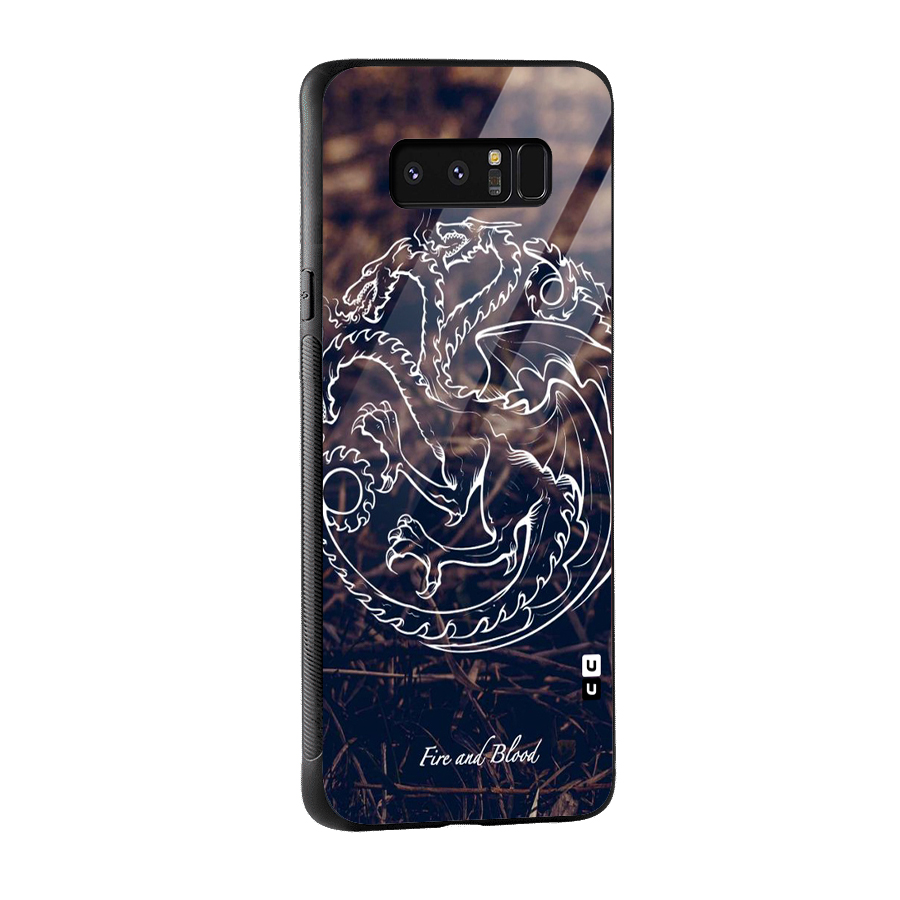 White Circle Glass Back Case for Galaxy Note 8