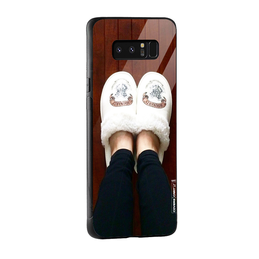 White Feets Glass Back Case for Galaxy Note 8