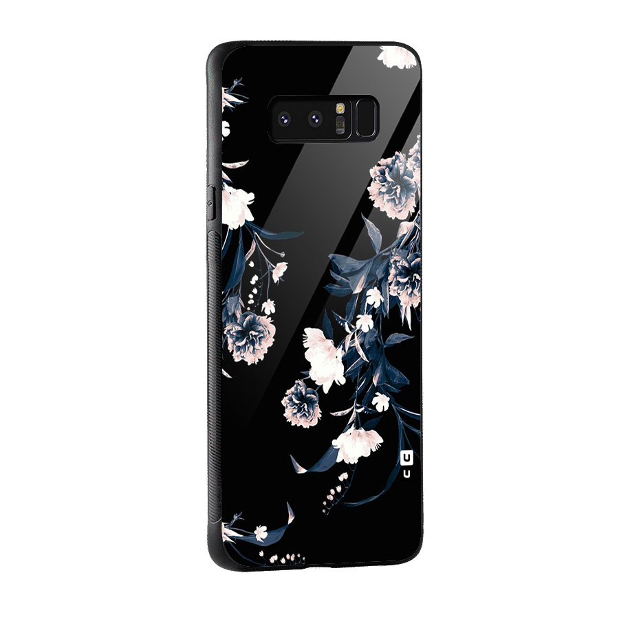 White Flora Glass Back Case for Galaxy Note 8