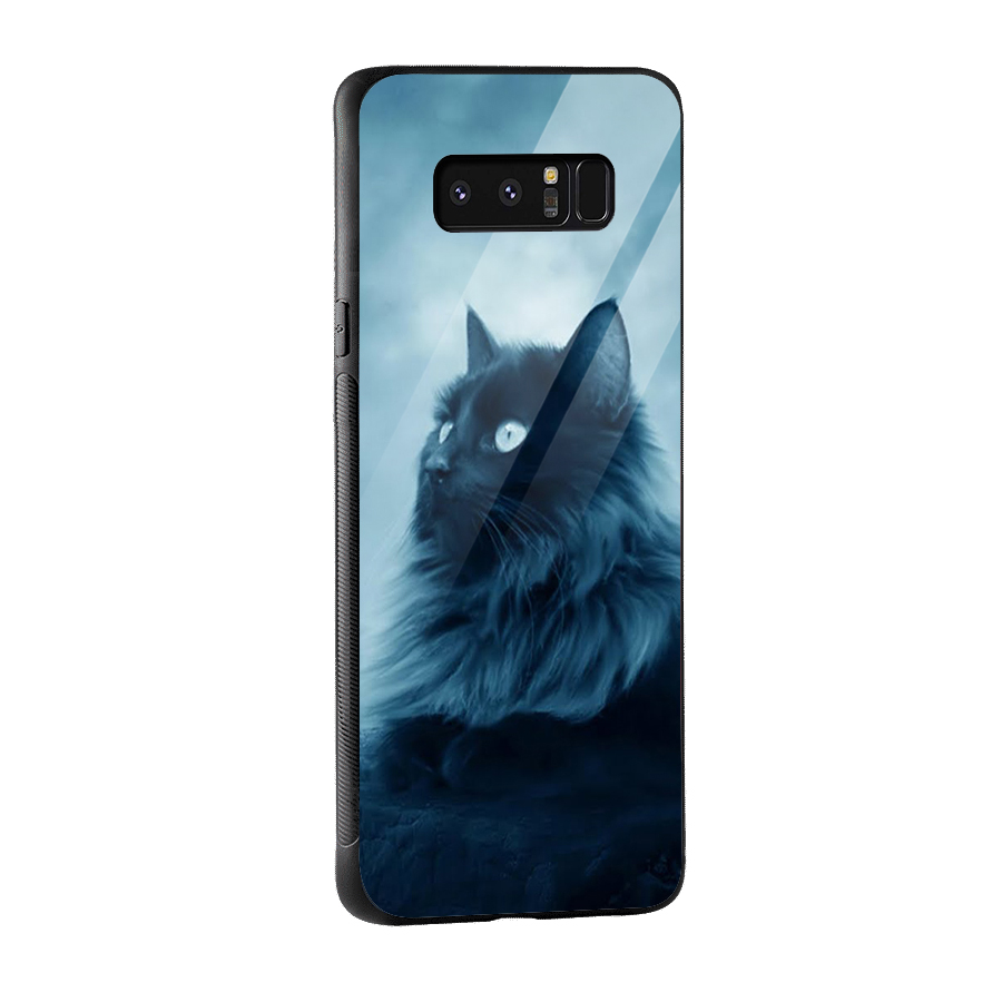 Wild Forest Cat Glass Back Case for Galaxy Note 8
