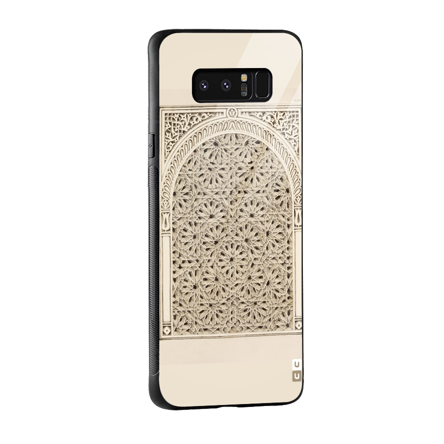 Window Ornaments Glass Back Case for Galaxy Note 8
