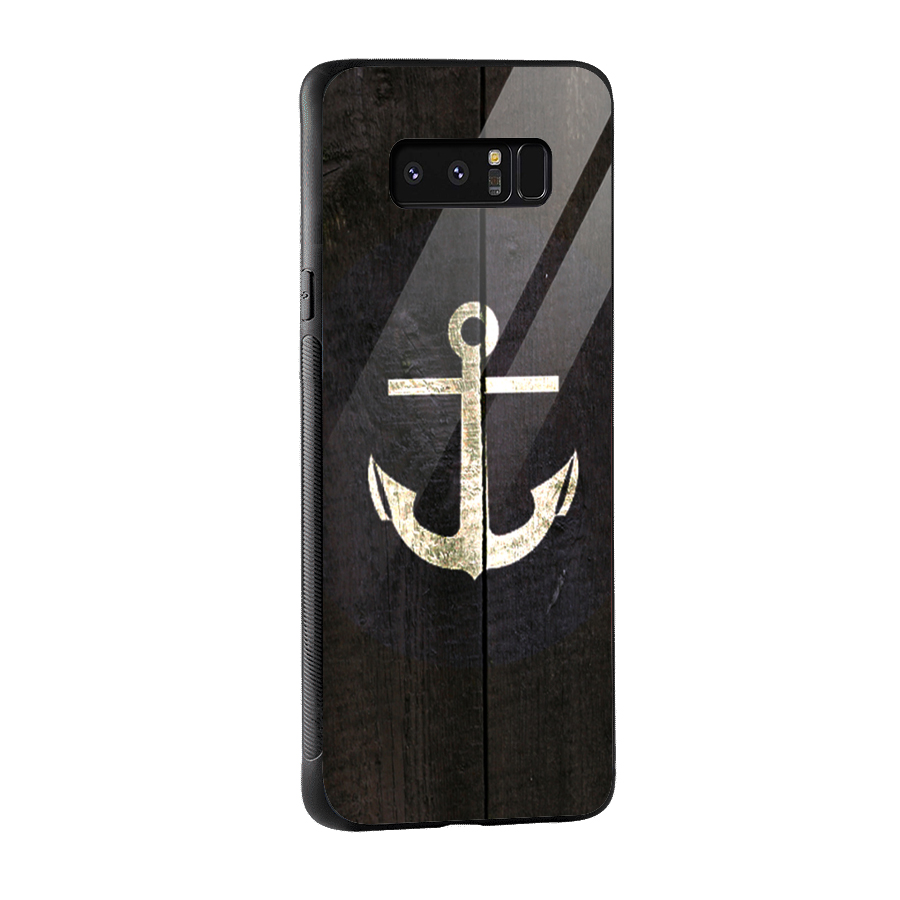 Wood Anchor Glass Back Case for Galaxy Note 8
