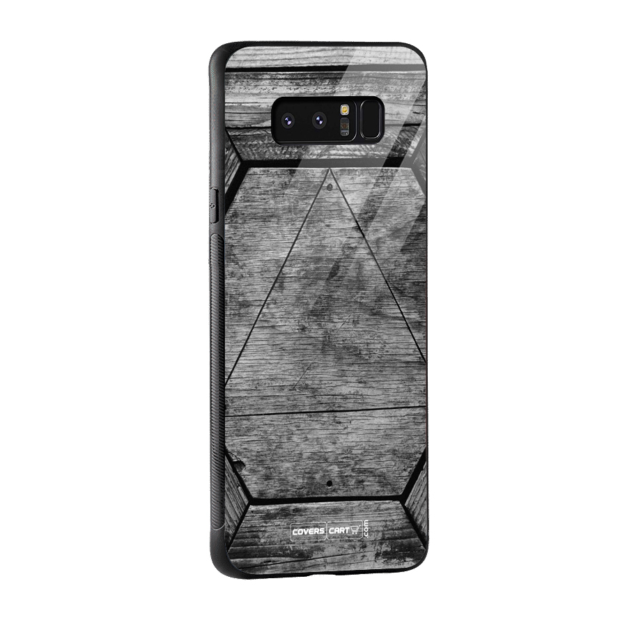 Wooden Hexagon Glass Back Case for Galaxy Note 8
