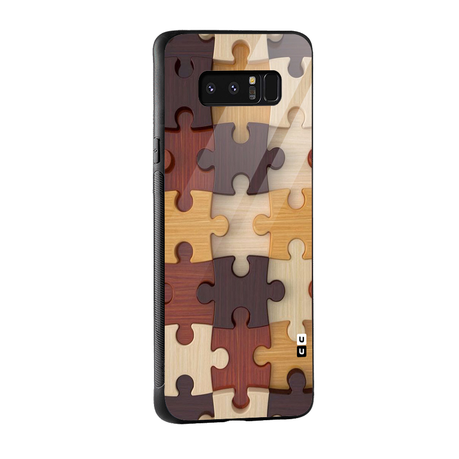 Wooden Puzzle (Printed) Glass Back Case for Galaxy Note 8