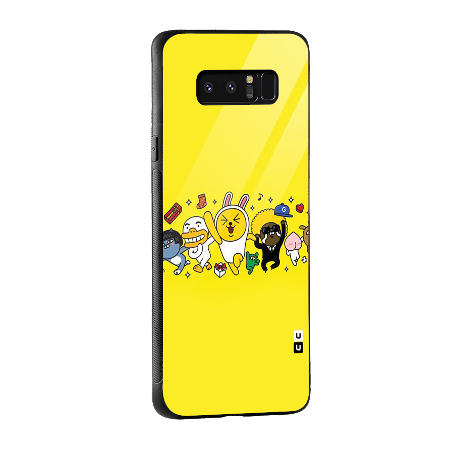 Yellow Friends Glass Back Case for Galaxy Note 8