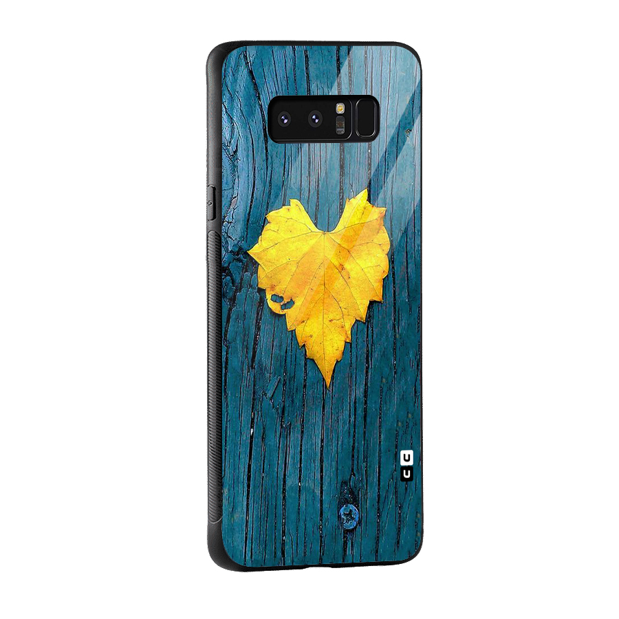 Yellow Leaf Glass Back Case for Galaxy Note 8