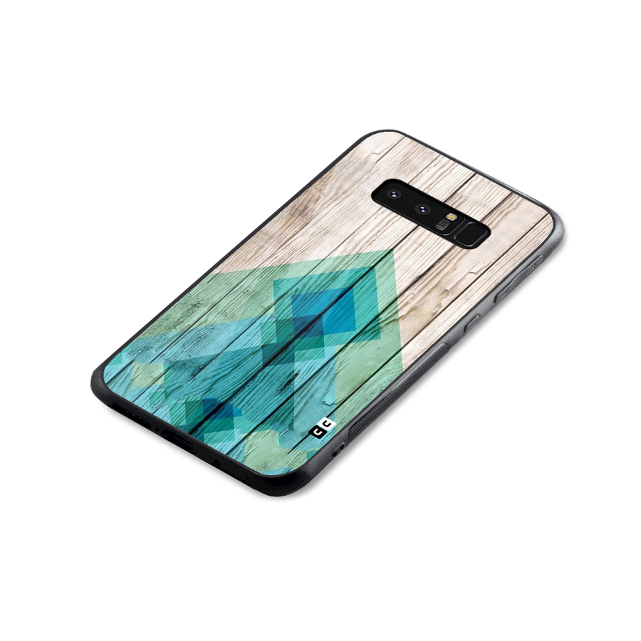 Abstract Green And Wood Glass Back Case for Galaxy Note 8