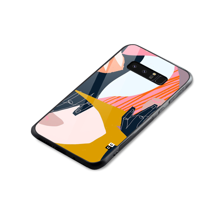 Abstract Hands Glass Back Case for Galaxy Note 8