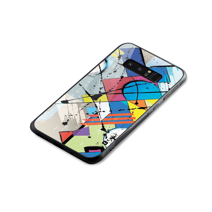 Abstract Paint Shape Glass Back Case for Galaxy Note 8