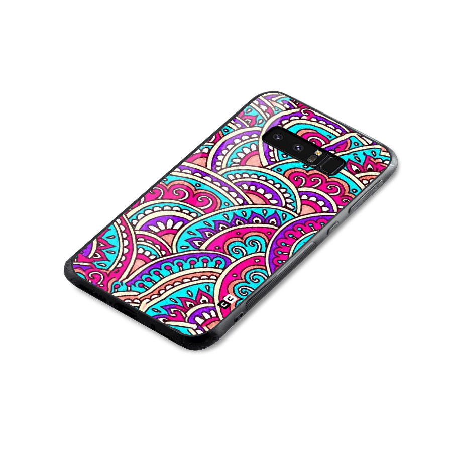 Abstract Rangoli Design Glass Back Case for Galaxy Note 8