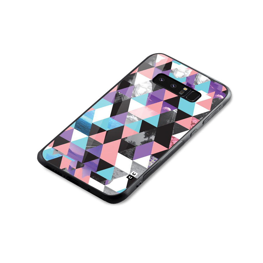 Abstract Splash Triangles Glass Back Case for Galaxy Note 8