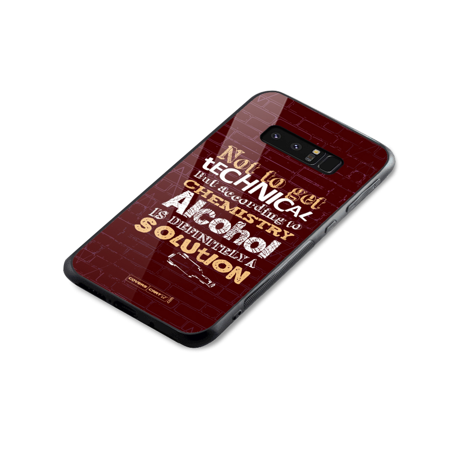 Alcohol is Definitely a Solution Glass Back Case for Galaxy Note 8