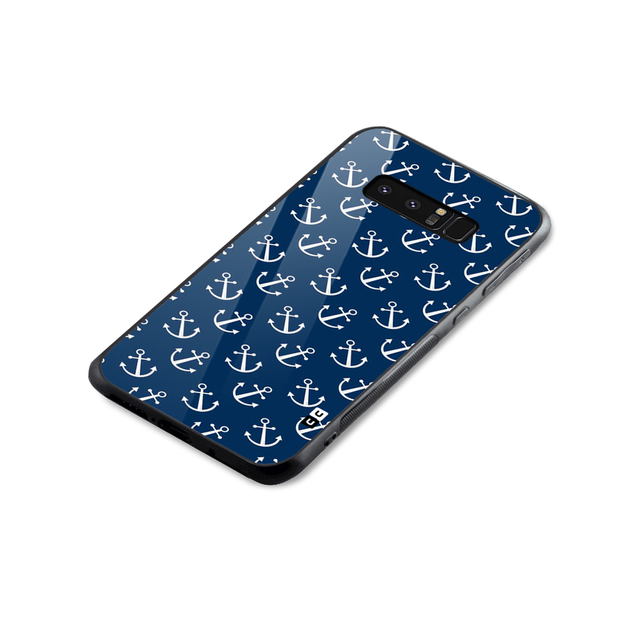 Anchor Zig Pattern Glass Back Case for Galaxy Note 8