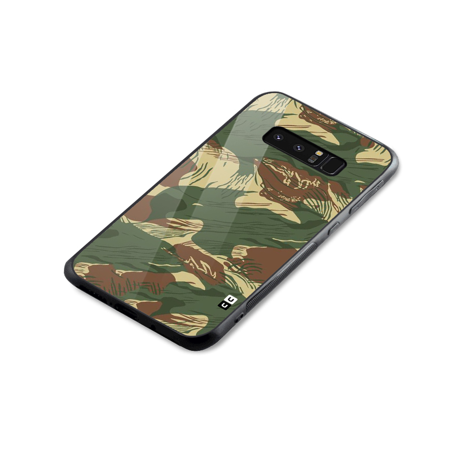 Army Design Glass Back Case for Galaxy Note 8