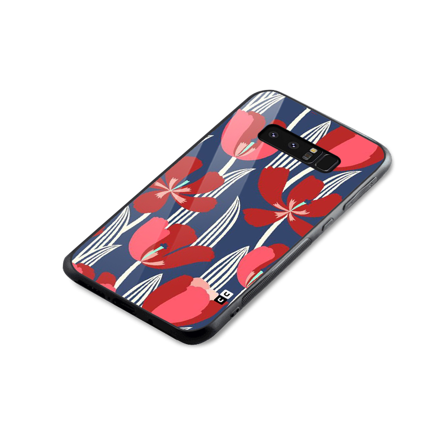 Artistic Tulips Glass Back Case for Galaxy Note 8