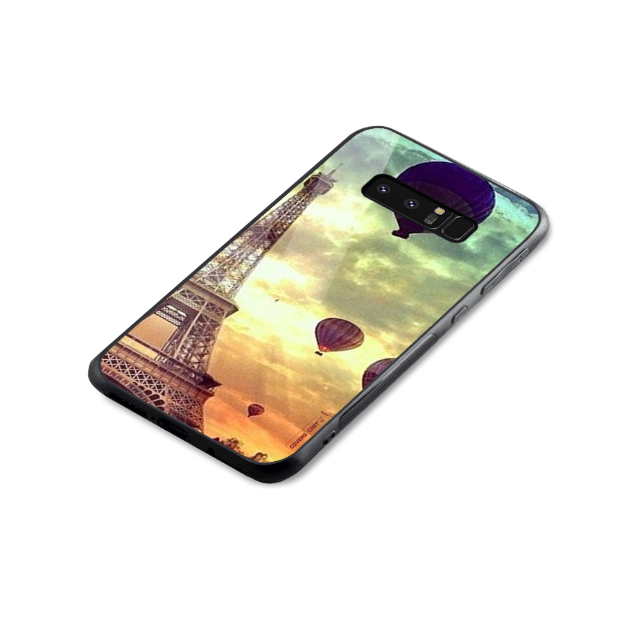 Artsy Hot Balloon And Tower Glass Back Case for Galaxy Note 8