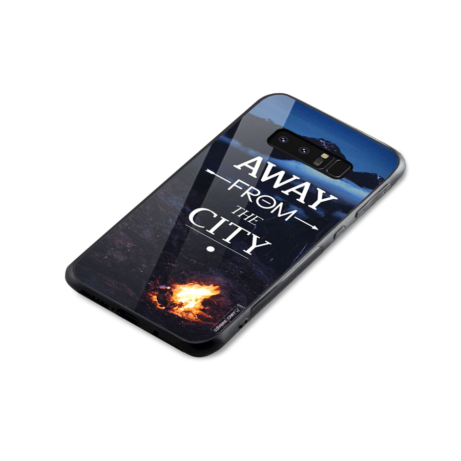 Away From City Glass Back Case for Galaxy Note 8