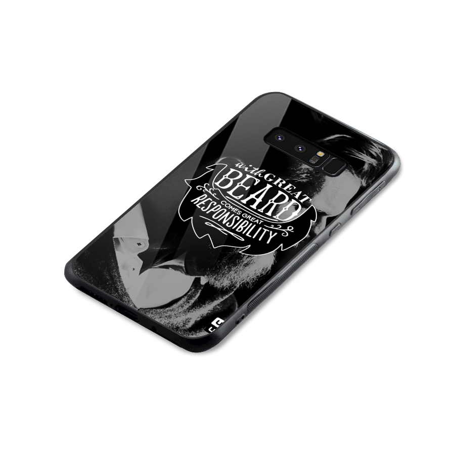 Beard Responsibility Quote Glass Back Case for Galaxy Note 8