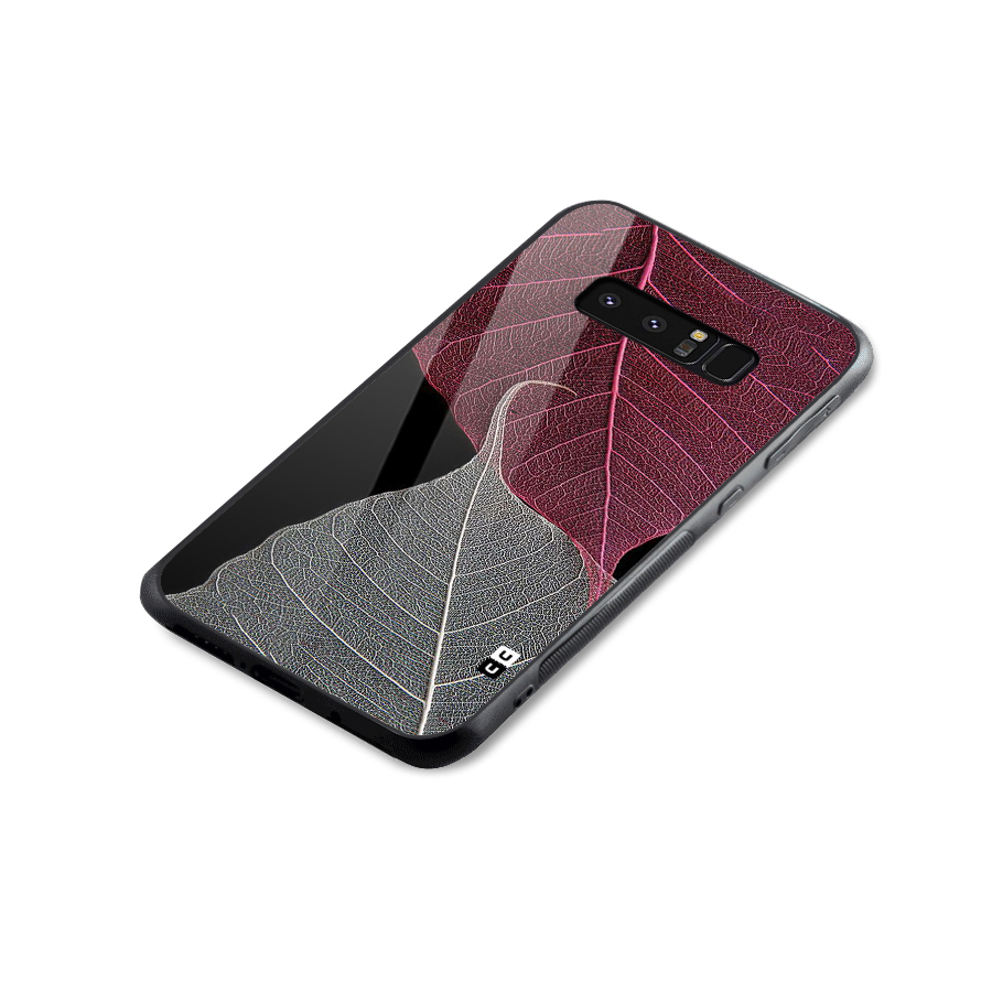 Beauty Leaf Glass Back Case for Galaxy Note 8