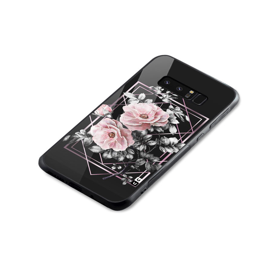 Beguilling Pink Floral Glass Back Case for Galaxy Note 8