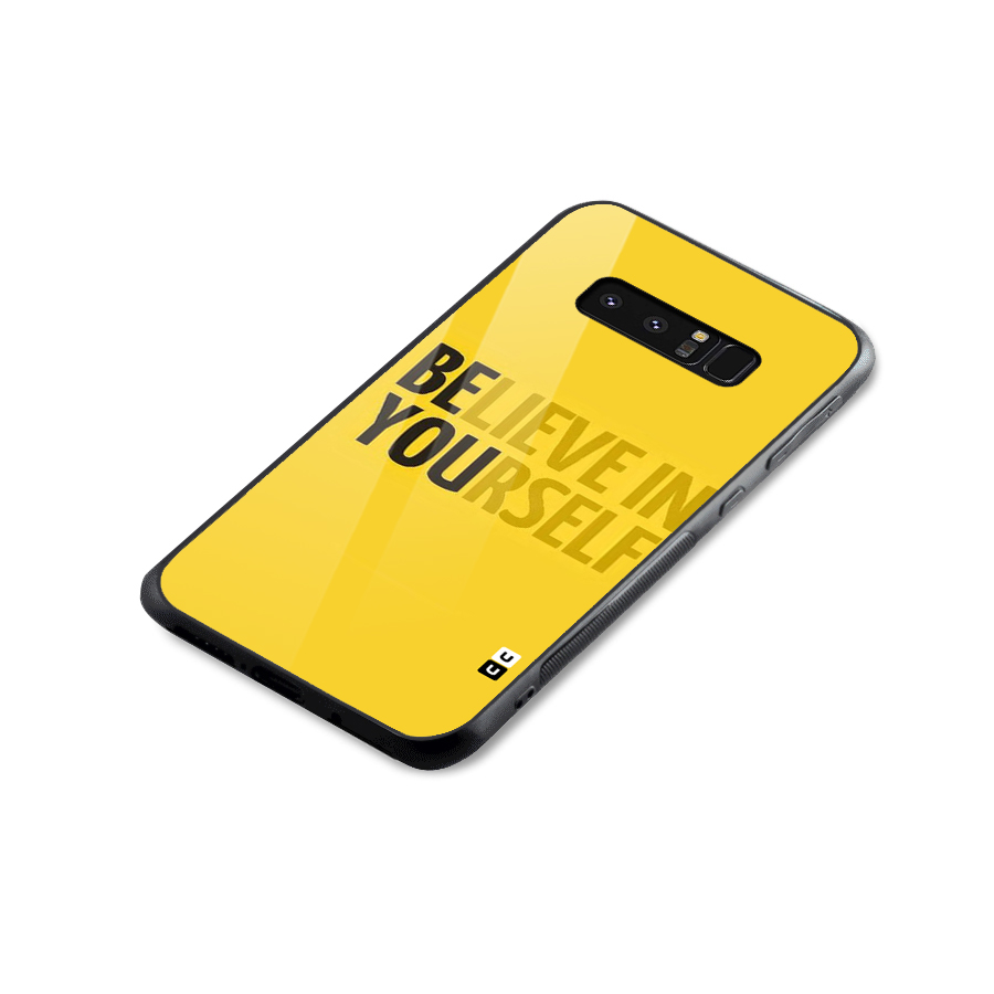 Believe Yourself Yellow Glass Back Case for Galaxy Note 8