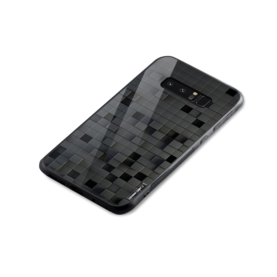 Black Bricks Glass Back Case for Galaxy Note 8