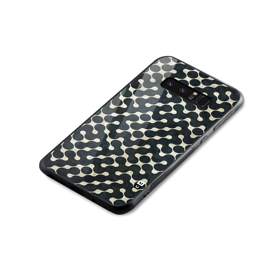 Black Maze Design Glass Back Case for Galaxy Note 8