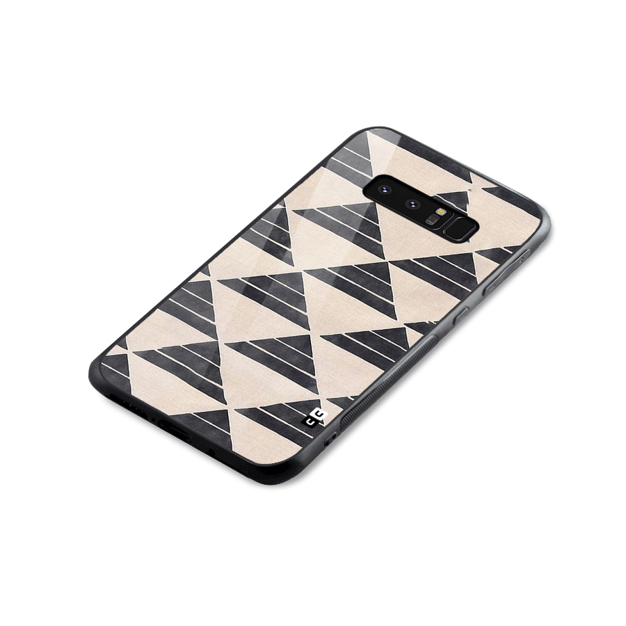 Black Slant Triangles Glass Back Case for Galaxy Note 8
