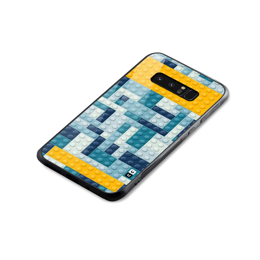 Blocks Blues Glass Back Case for Galaxy Note 8