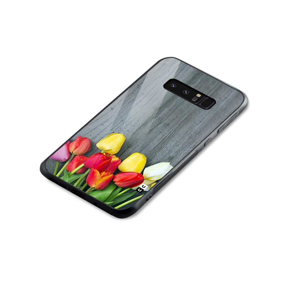 Bloom Grey Glass Back Case for Galaxy Note 8