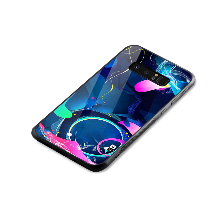 Blue Circle Flow Glass Back Case for Galaxy Note 8