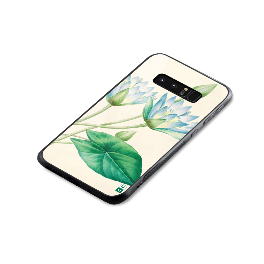 Blue Lotus Glass Back Case for Galaxy Note 8