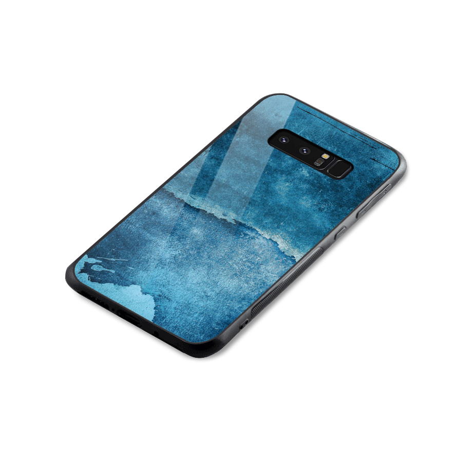 Blue Paint Wall Glass Back Case for Galaxy Note 8