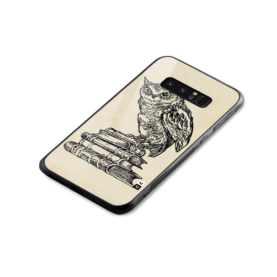Book Owl Glass Back Case for Galaxy Note 8