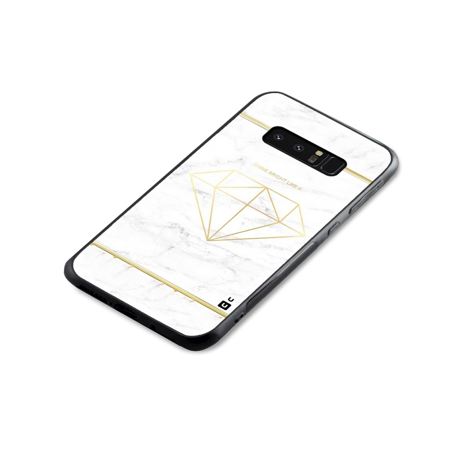 Bright Gold Diamond Glass Back Case for Galaxy Note 8
