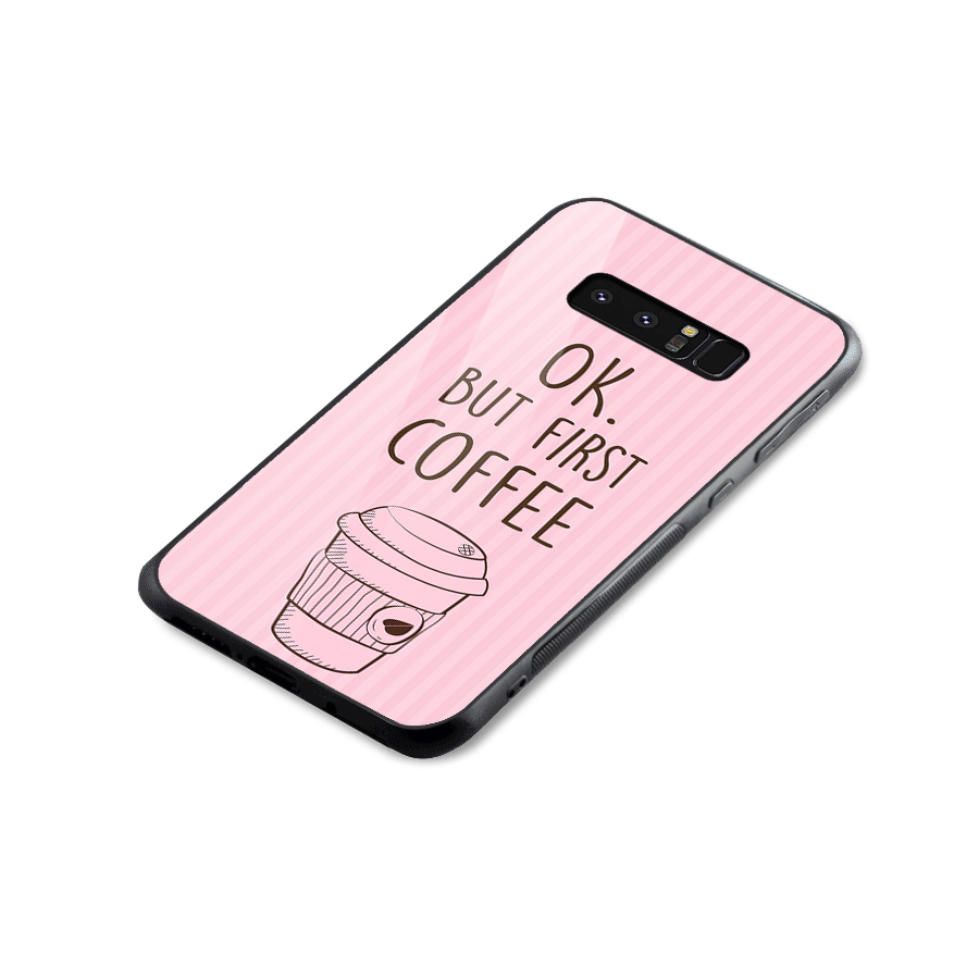 But First Coffee (Pink) Glass Back Case for Galaxy Note 8