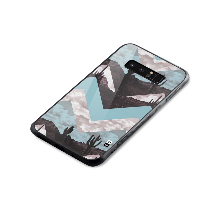 Cacutus Zig Zag Pattern Glass Back Case for Galaxy Note 8