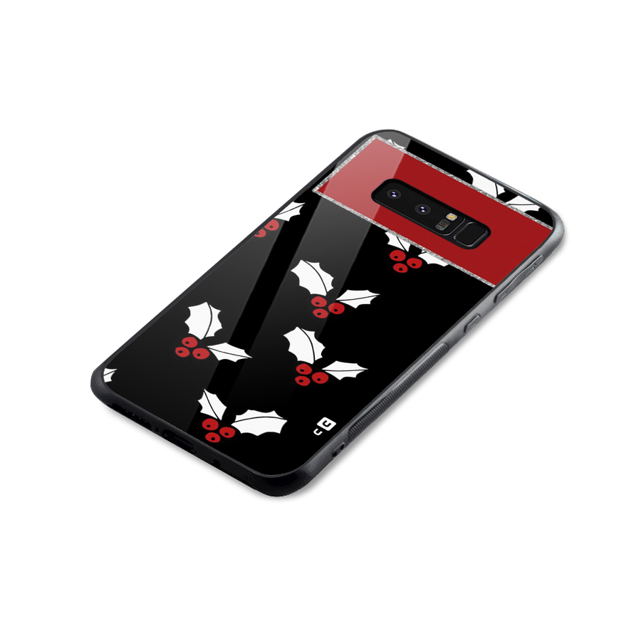 Cherry Leaf Design Glass Back Case for Galaxy Note 8