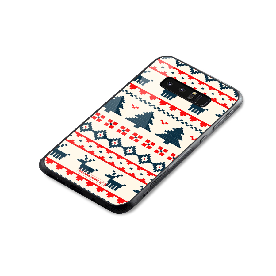 Christmas Design Pattern Glass Back Case for Galaxy Note 8