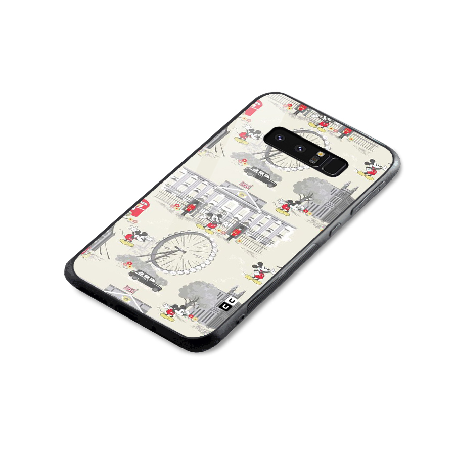 City Tour Pattern Glass Back Case for Galaxy Note 8